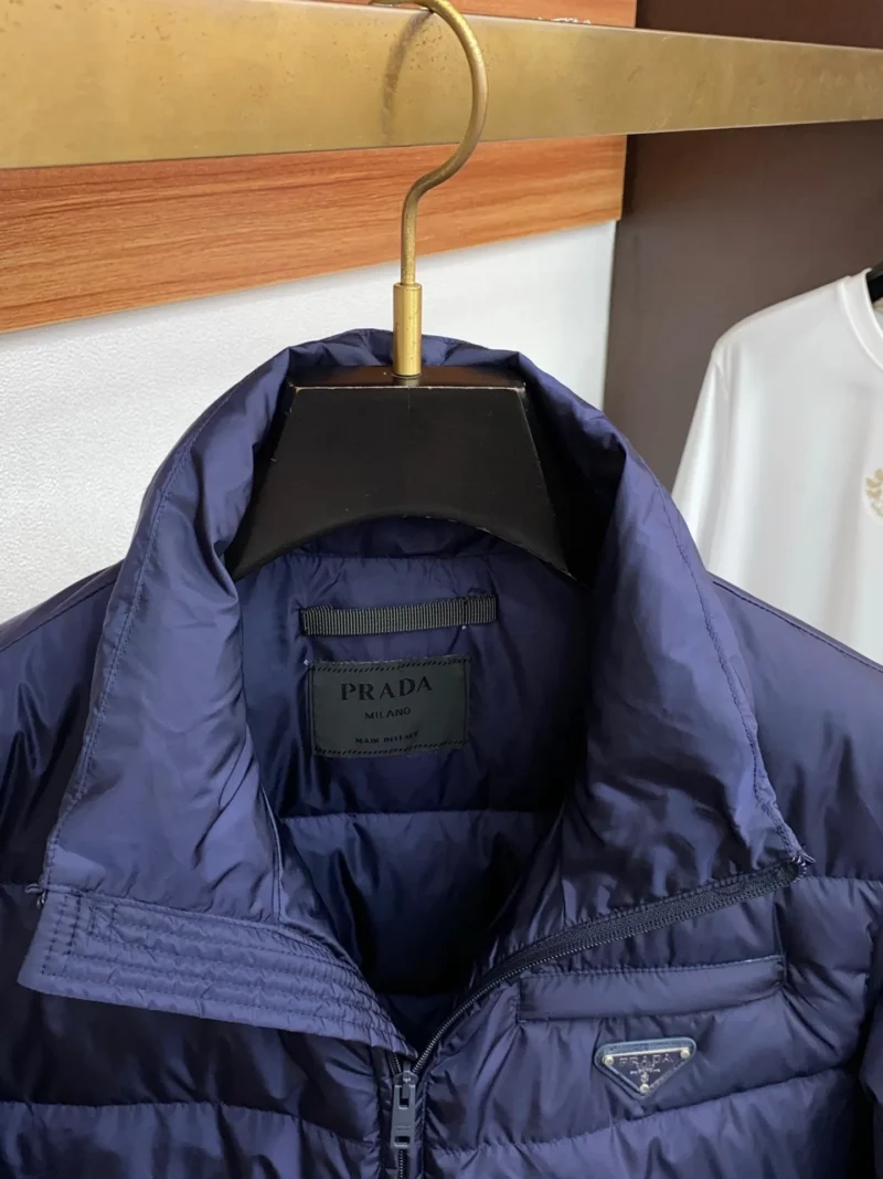 Replica Prada Fall Winter Stand Collar Puffer Jacket Blue Reps - RepLuxe