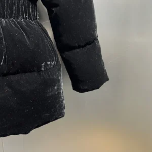 Replica Prada Velvet Down Jacket Black Hooded Reps - RepLuxe