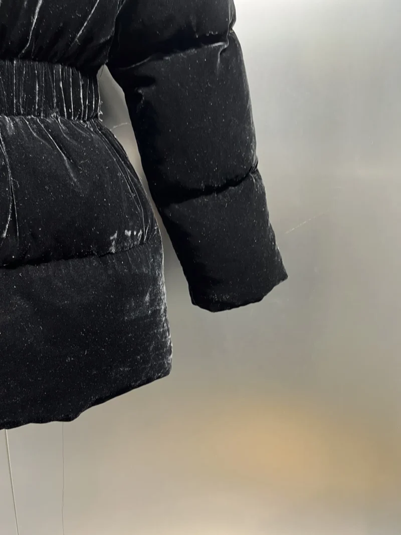 Replica Prada Velvet Down Jacket Black Hooded Reps - RepLuxe