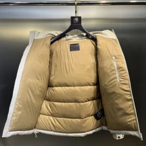 Replica Prada Minimalist Down Jacket Beige Hooded Reps - RepLuxe