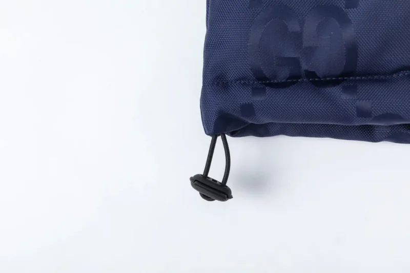 Replica Gucci GG Canvas Hooded Down Vest Navy Blue Reps - RepLuxe