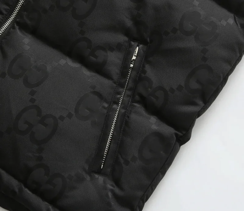 Replica Gucci GG Canvas Hooded Down Vest Black Reps - RepLuxe