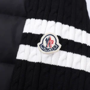 Replica Moncler Knit Down Jacket Black Stand Collar Reps - RepLuxe