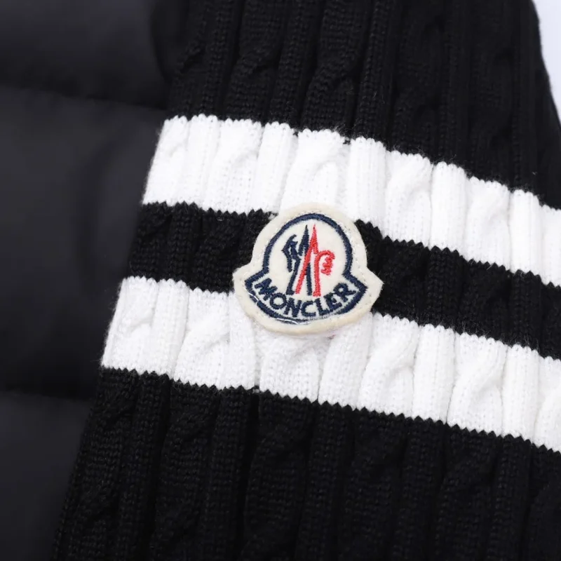 Replica Moncler Knit Down Jacket Black Stand Collar Reps - RepLuxe