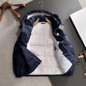 Replica Gucci Short Down Jacket Navy Blue Hooded Reps - RepLuxe