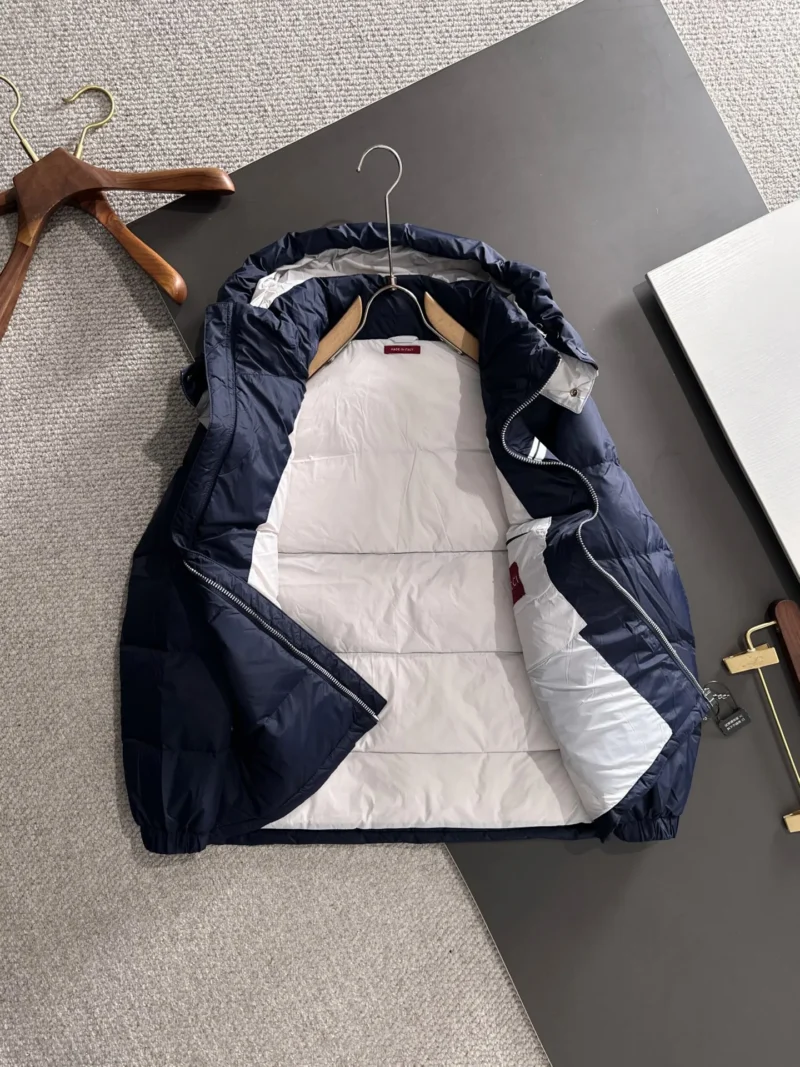 Replica Gucci Short Down Jacket Navy Blue Hooded Reps - RepLuxe