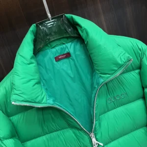 Replica Gucci 2025 Down Jacket Green Stand Collar Reps - RepLuxe