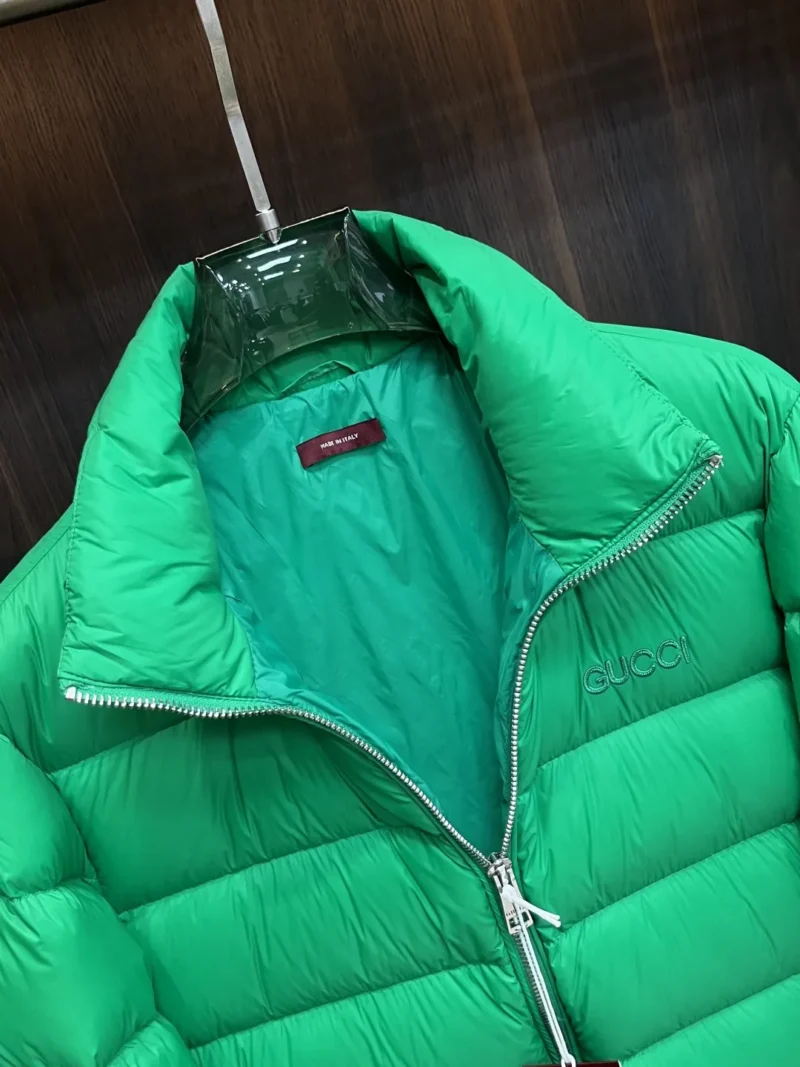 Replica Gucci 2025 Down Jacket Green Stand Collar Reps - RepLuxe