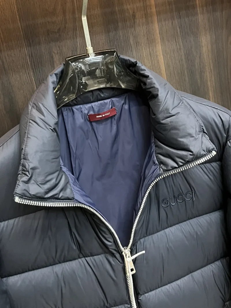 Replica Gucci 2025 Down Jacket Black Stand Collar Reps - RepLuxe