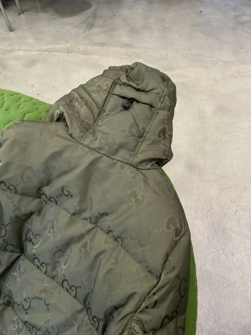 Replica Gucci GG Canvas Down Jacket Olive Green Reps - RepLuxe