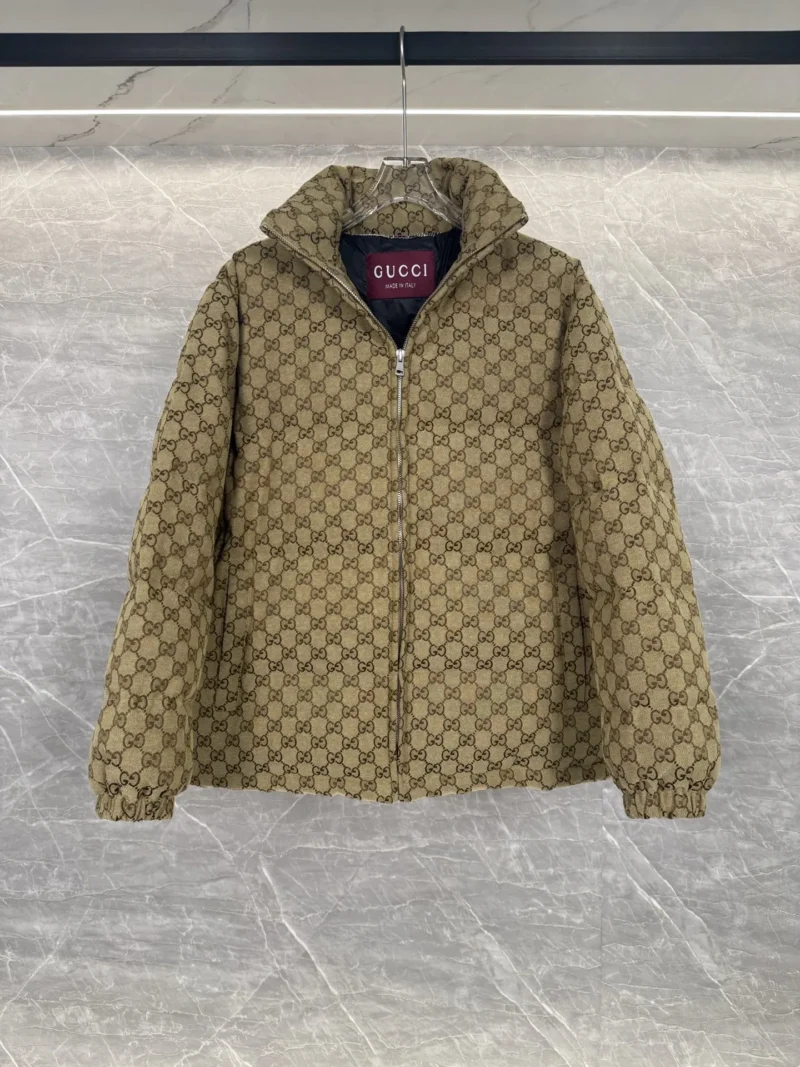 Replica Gucci Classic GG Down Jacket Beige Monogram Reps - RepLuxe