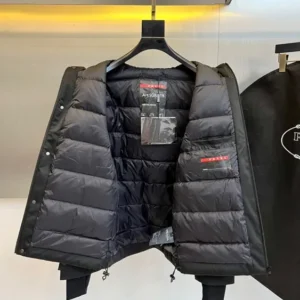 Replica Prada Down Jacket Black Hooded Style Reps - RepLuxe