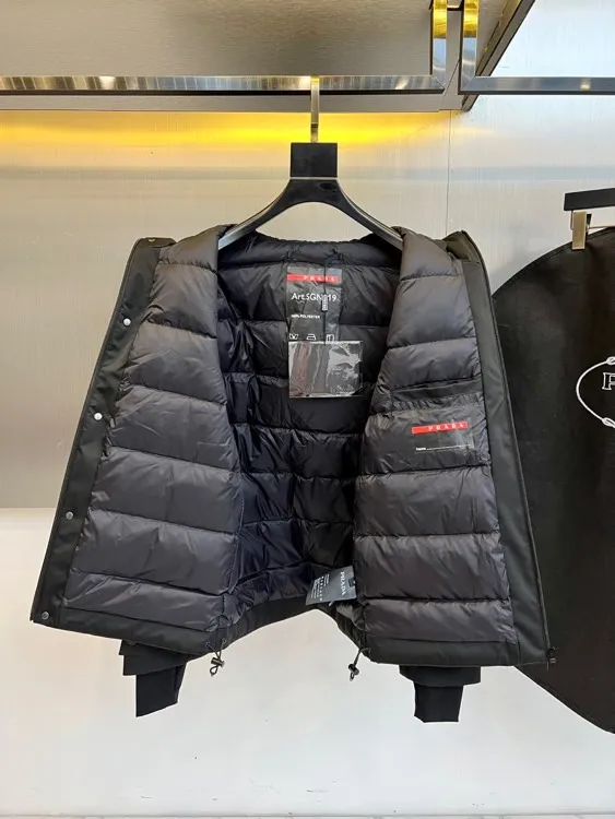 Replica Prada Down Jacket Black Hooded Style Reps - RepLuxe