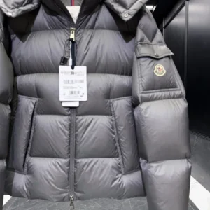 Replica Moncler Couyere Down Jacket Grey Hooded Reps - RepLuxe
