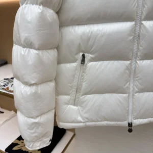Replica Moncler Maya Down Jacket White Hooded Reps - RepLuxe