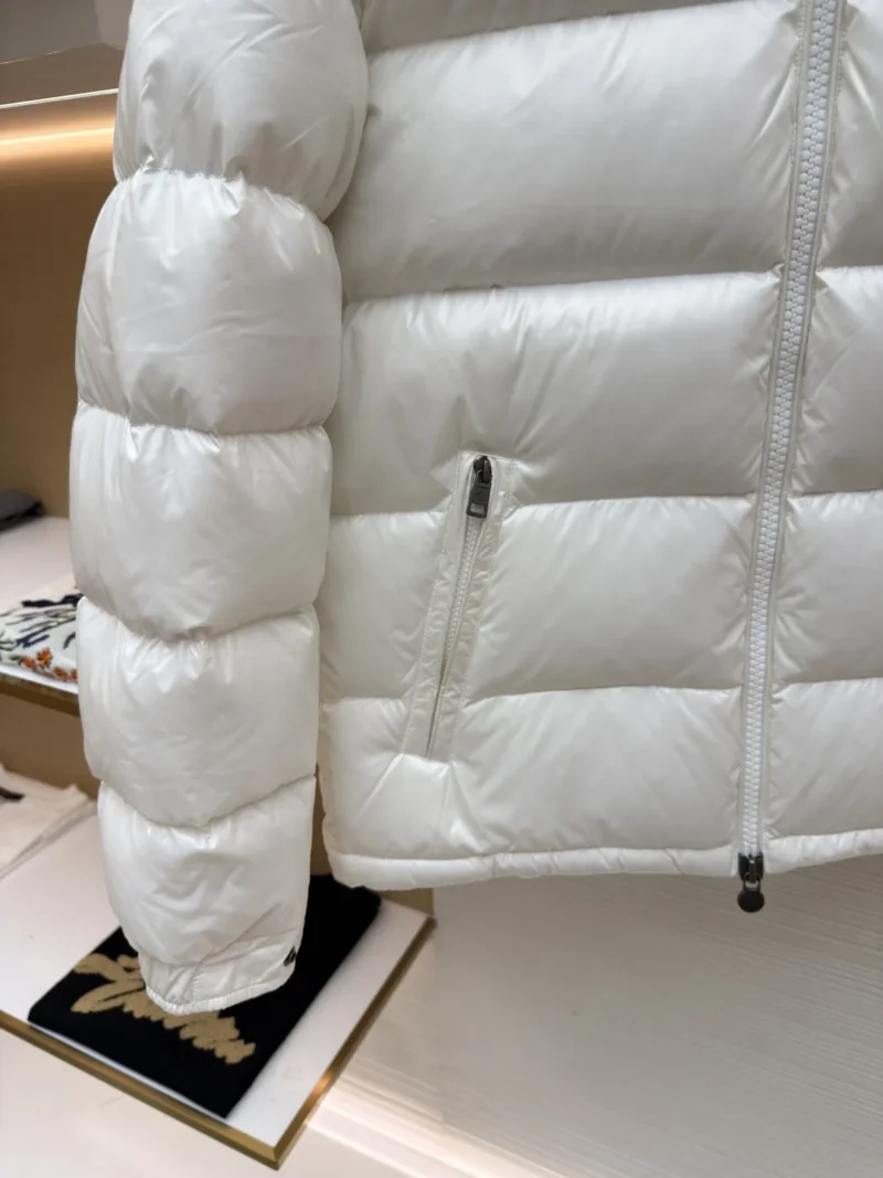 Replica Moncler Maya Down Jacket White Hooded Reps - RepLuxe