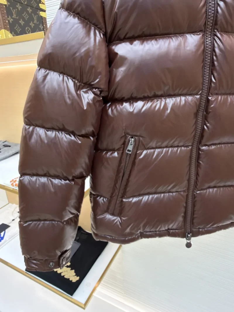 Replica Moncler Maya Down Jacket Brown Hooded Reps - RepLuxe