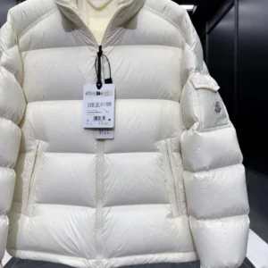 Replica Moncler Levitha Down Jacket White Stand Collar Reps - RepLuxe