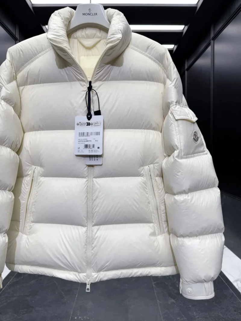 Replica Moncler Levitha Down Jacket White Stand Collar Reps - RepLuxe