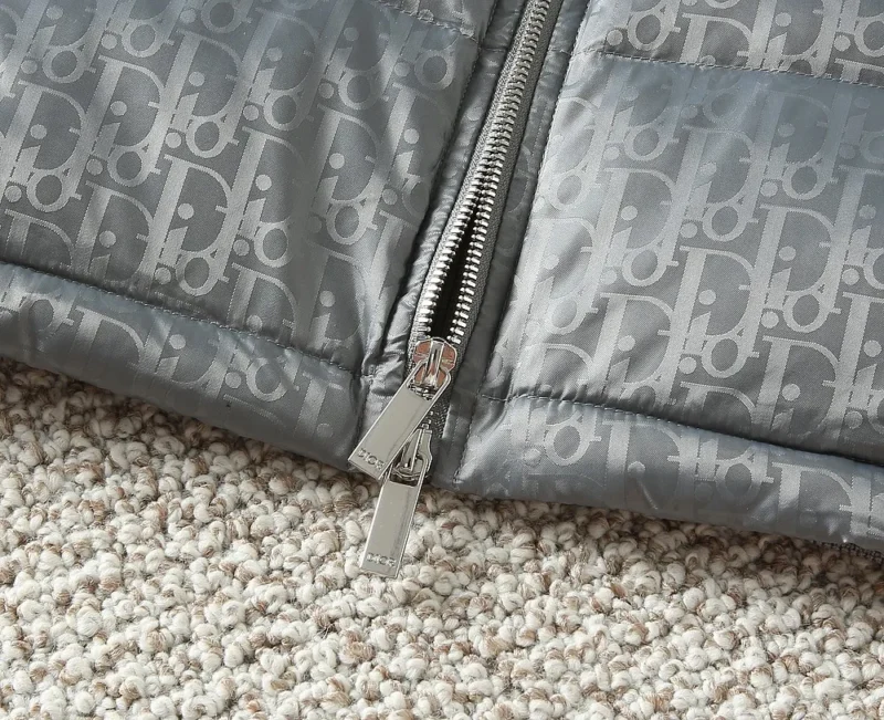 Replica Dior Knit Down Jacket Grey Unisex Style Reps - RepLuxe