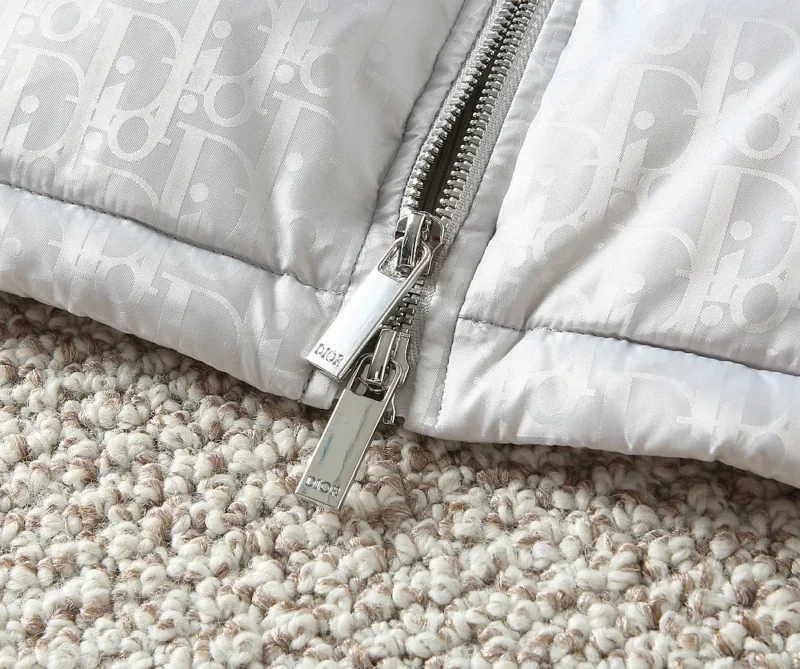 Replica Dior Knit Down Jacket White Unisex Reps - RepLuxe