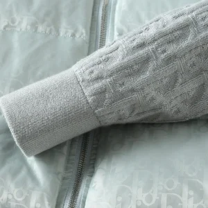 Replica Dior Knit Down Jacket Light Grey Unisex Reps - RepLuxe
