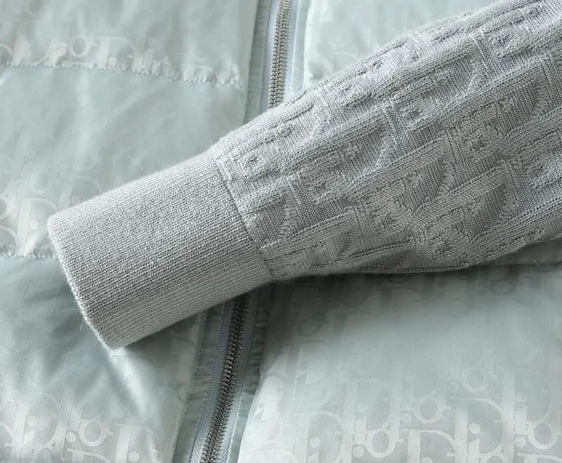 Replica Dior Knit Down Jacket Light Grey Unisex Reps - RepLuxe