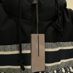 Replica Dior Classic Houndstooth Down Jacket Blue White Reps - RepLuxe