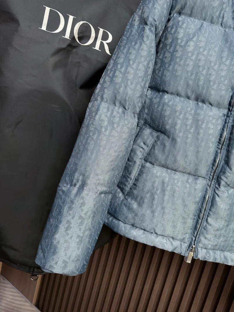Replica Dior Down Jacket Blue Logo Series Reps - RepLuxe
