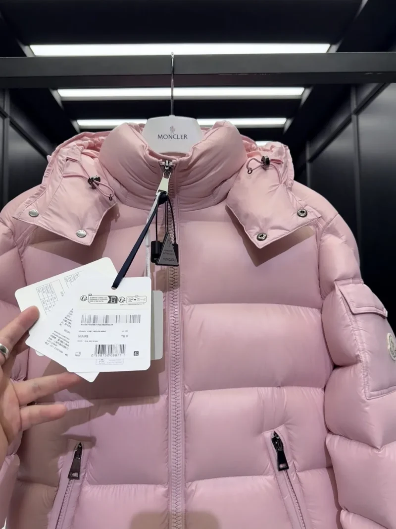 Replica Moncler Maire Short Down Jacket Pink Glossy Reps - RepLuxe