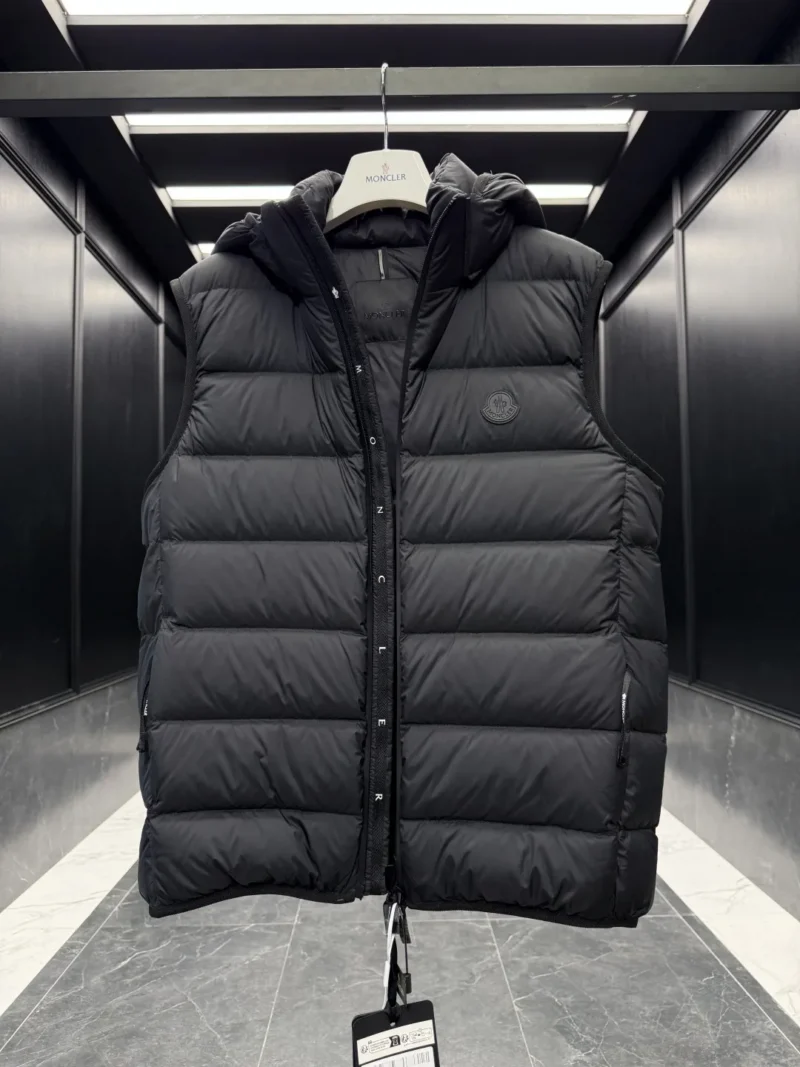 Replica Moncler Valmasque Vest Black Hooded Style Reps - RepLuxe