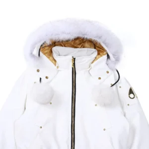 Replica Moose Knuckles Gold Scissor Down Jacket White Reps - RepLuxe