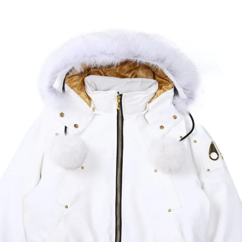 Replica Moose Knuckles Gold Scissor Down Jacket White Reps - RepLuxe