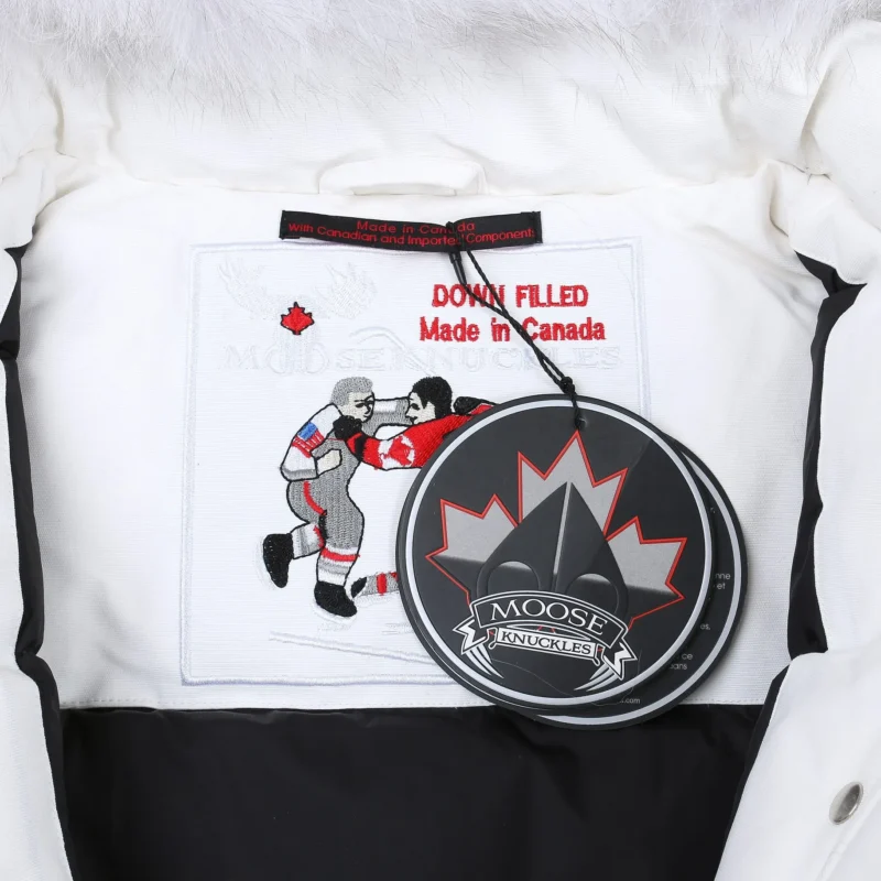 Replica Moose Knuckles Scissor 01 White Parka Reps - RepLuxe