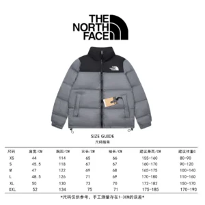 Replica The North Face 1996 Nuptse Jacket Grey Black Reps - RepLuxe