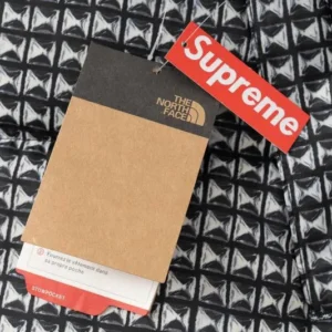 Replica The North Face Supreme TNF 96 Down Jacket Black Houndstooth Reps - RepLuxe