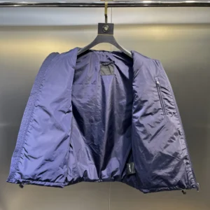 Replica Prada Minimalist Down Vest Blue Stand Collar Reps - RepLuxe
