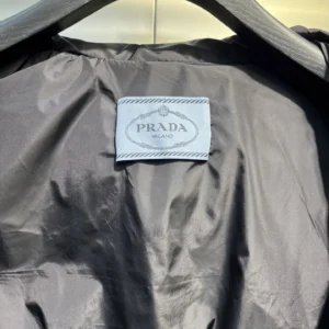 Replica Prada Logo Wool Down Vest Black Reps - RepLuxe