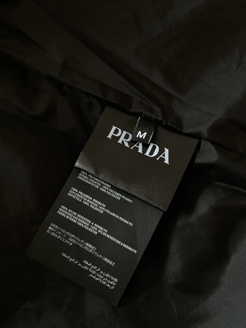 Replica Prada Down Vest Black Stand Collar Reps - RepLuxe