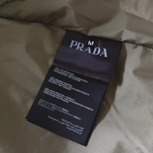 Replica Prada Down Vest Olive Green Stand Collar Reps - RepLuxe