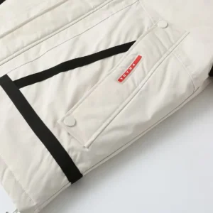 Replica Prada Hooded Down Jacket White Unisex Reps - RepLuxe