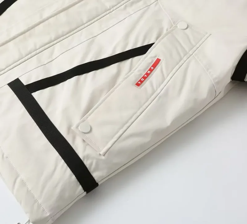 Replica Prada Hooded Down Jacket White Unisex Reps - RepLuxe