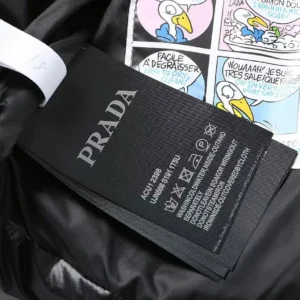 Replica Prada Hooded Down Jacket Black Unisex Reps - RepLuxe