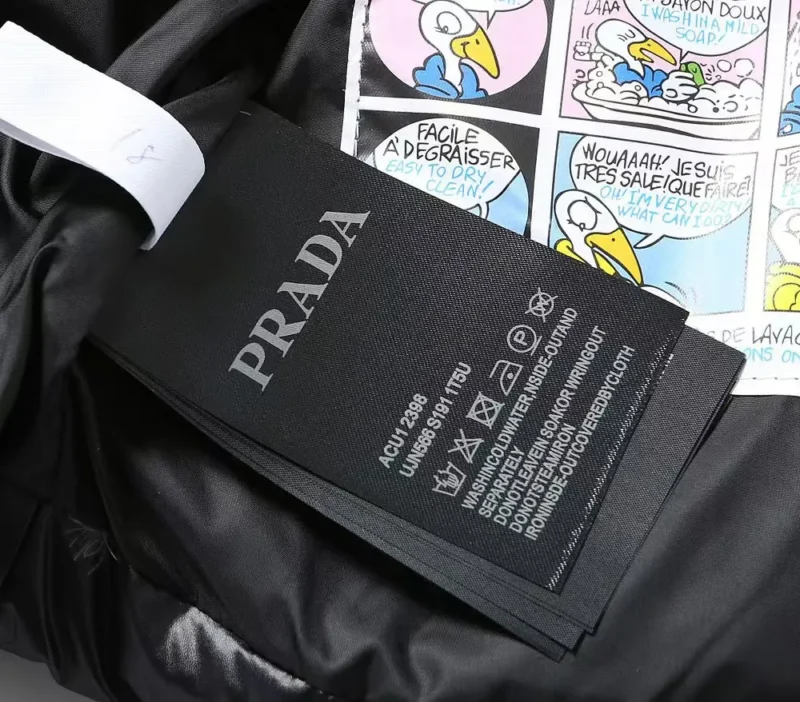 Replica Prada Hooded Down Jacket Black Unisex Reps - RepLuxe