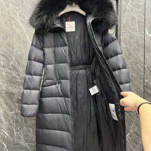 Replica Moncler Boedic Down Jacket Black Long Reps - RepLuxe
