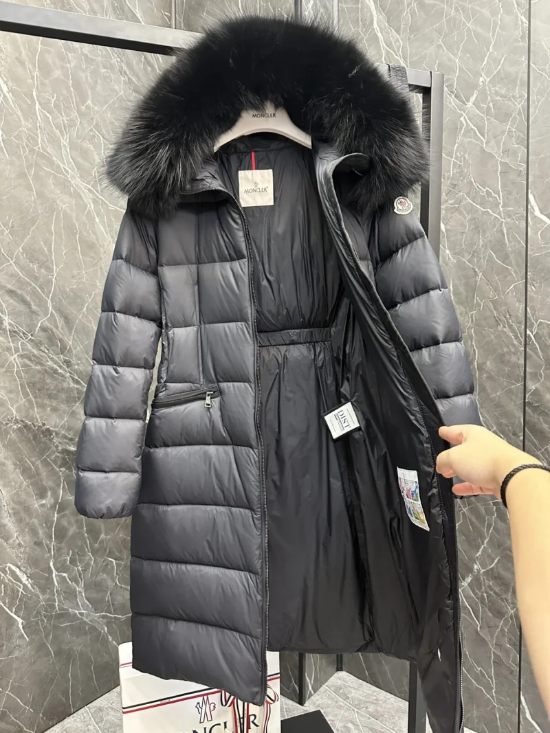 Replica Moncler Boedic Down Jacket Black Long Reps - RepLuxe
