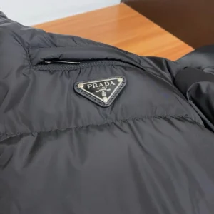 Replica Prada Fall Winter Stand Collar Down Jacket Black Reps - RepLuxe