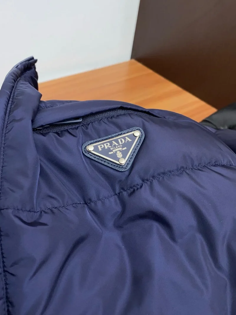 Replica Prada Fall Winter Stand Collar Puffer Jacket Blue Reps - RepLuxe