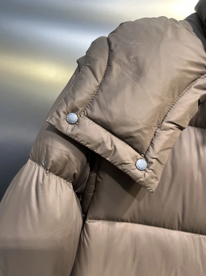 Replica Prada Down Jacket Taupe Hooded Style Reps - RepLuxe
