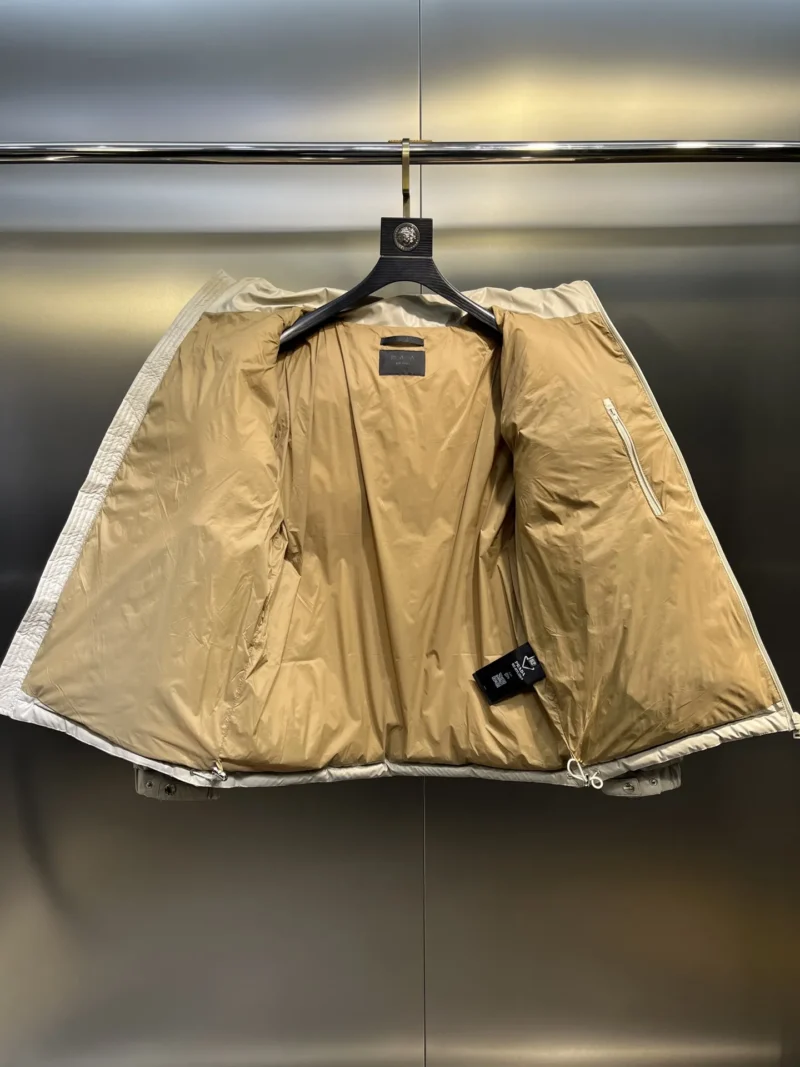 Replica Prada Down Jacket Beige Hooded Style Reps - RepLuxe